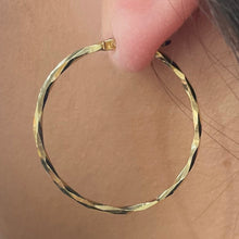 Load image into Gallery viewer, Yellow Gold Twist Style Creoles - Product Code - VX381
