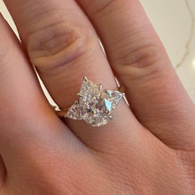 Load image into Gallery viewer, Two Carat Pear &amp; Trillion Shape Lab Diamond Ring - Product Code - L13
