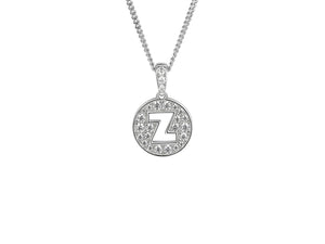 Stone Set Initial Z Pendant on Adjustable Silver Chain - Product Code - 9360SILCZ-Z