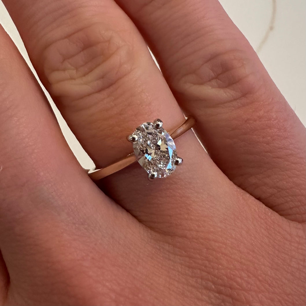 One Carat Oval Lab Diamond Ring - Product Code - LB18