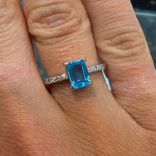 Load image into Gallery viewer, Blue Topaz &amp; Diamond Ring - Product Code - D108
