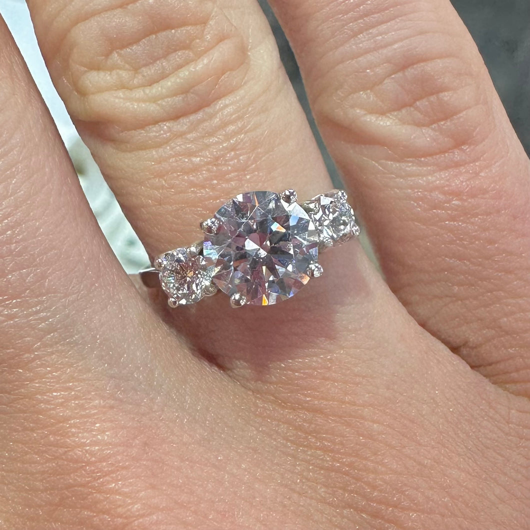 White Gold Stone Set Three Stone Ring - Product Code - H245