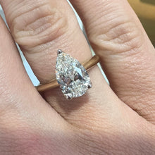 Load image into Gallery viewer, Two Carat Pear Lab Diamond Ring - Product Code - LB8
