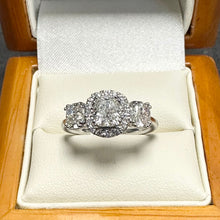 Load image into Gallery viewer, One Only, Two Carat, Cushion Diamond Trilogy Designer Ring - Product Code - E621
