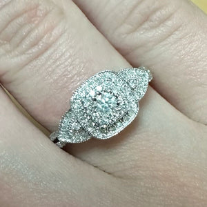 White Gold Diamond Designer Ring - Product Code - E612