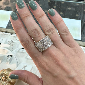 Five Carat Diamond Four Row Diamond Band Ring - Product Code - E619