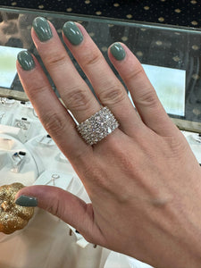 Five Carat Diamond Four Row Diamond Band Ring - Product Code - E619