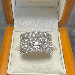 Five Carat Diamond Four Row Diamond Band Ring - Product Code - E619