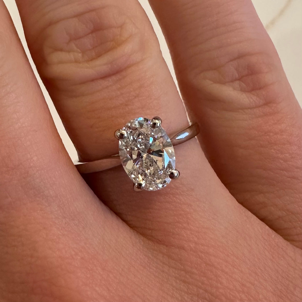 Platinum 1.50ct Oval Lab Diamond Ring - Product Code - LB17