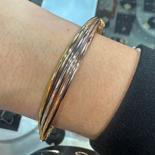 Load image into Gallery viewer, 9ct Three Colour Bangle - Product Code - VX553
