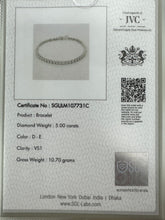 Load image into Gallery viewer, White Gold Five Carat Lab Diamond Tennis Bracelet - Product Code - LB1
