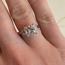 Load image into Gallery viewer, Platinum Two Carat Princess Cut &amp; Baguette Lab Diamond Ring - Product Code - LB14
