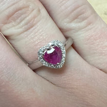 Load image into Gallery viewer, Heart Ruby &amp; Diamond Ring - Product Code - G851
