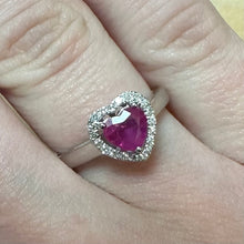 Load image into Gallery viewer, Heart Ruby &amp; Diamond Ring - Product Code - G851
