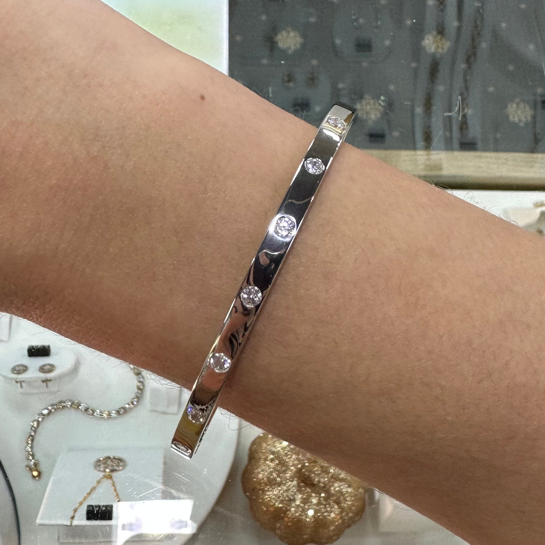 Silver cartier style bangle deals