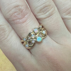 Opal & Diamond Bubble Ring - Product Code - A150