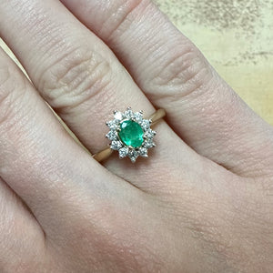 Emerald & Diamond Ring - Product Code - R163