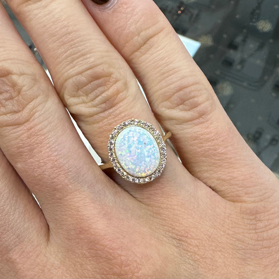 Opal & Stone Set Yellow Gold Ring - Product Code - C116