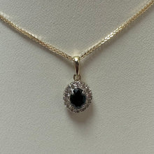 Load image into Gallery viewer, Sapphire &amp; Diamond Pendant &amp; 18” Yellow Gold Chain -Product  Code - E632 &amp; U816
