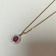 Load image into Gallery viewer, Ruby &amp; Diamond Pendant &amp; Yellow Gold Chain - Product Code - U846 &amp; E630
