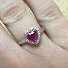Load image into Gallery viewer, Heart Ruby &amp; Diamond Ring - Product Code - G851
