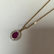 Load image into Gallery viewer, Ruby &amp; Diamond Pendant &amp; Yellow Gold Chain - Product Code - U846 &amp; E630
