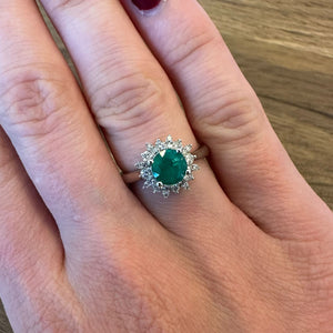 1.25ct Emerald & Diamond Ring - Product Code - G829