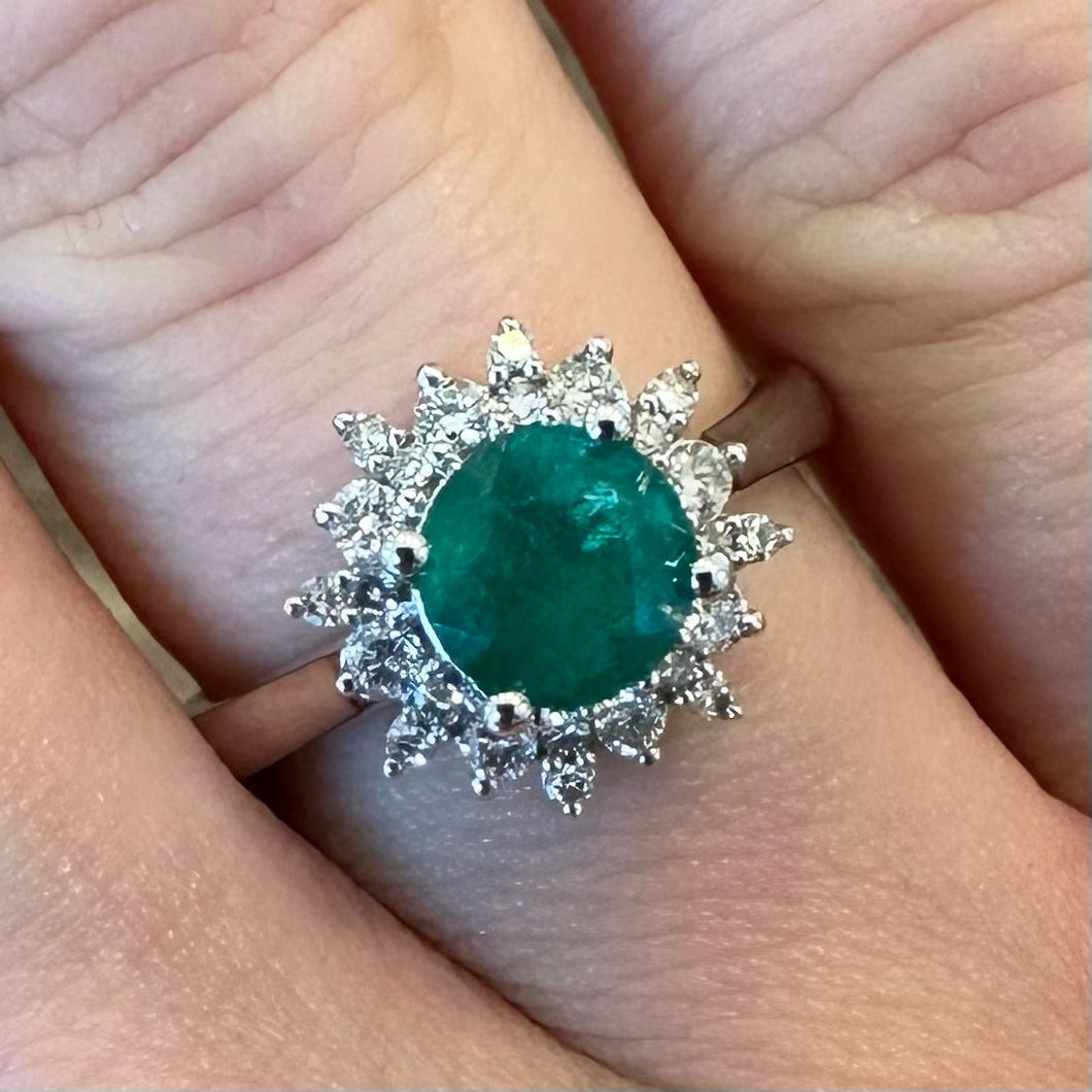 1.25ct Emerald & Diamond Ring - Product Code - G829