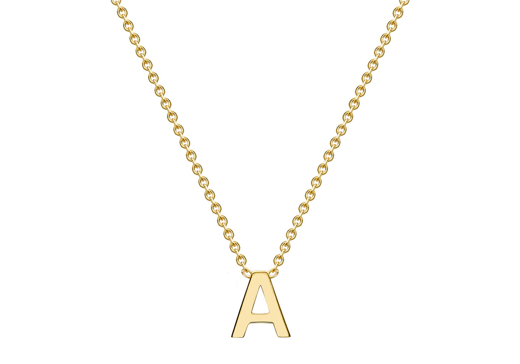 9ct Yellow Gold 'A' initial Adjustable Necklace - Product Code - 1.19.0150