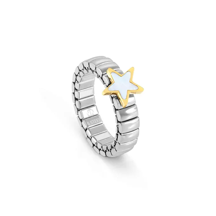 Nomination Extension Stainless Steel Ring, Mother of Pearl Star - Product Code - 046002 129