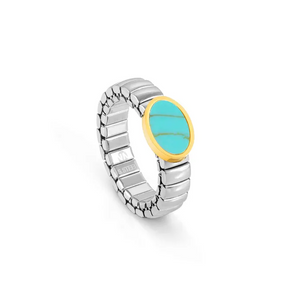 Nomination Extension Stainless Steel Ring, Oval with Stone and Yellow Edge - Product Code - 046002 128