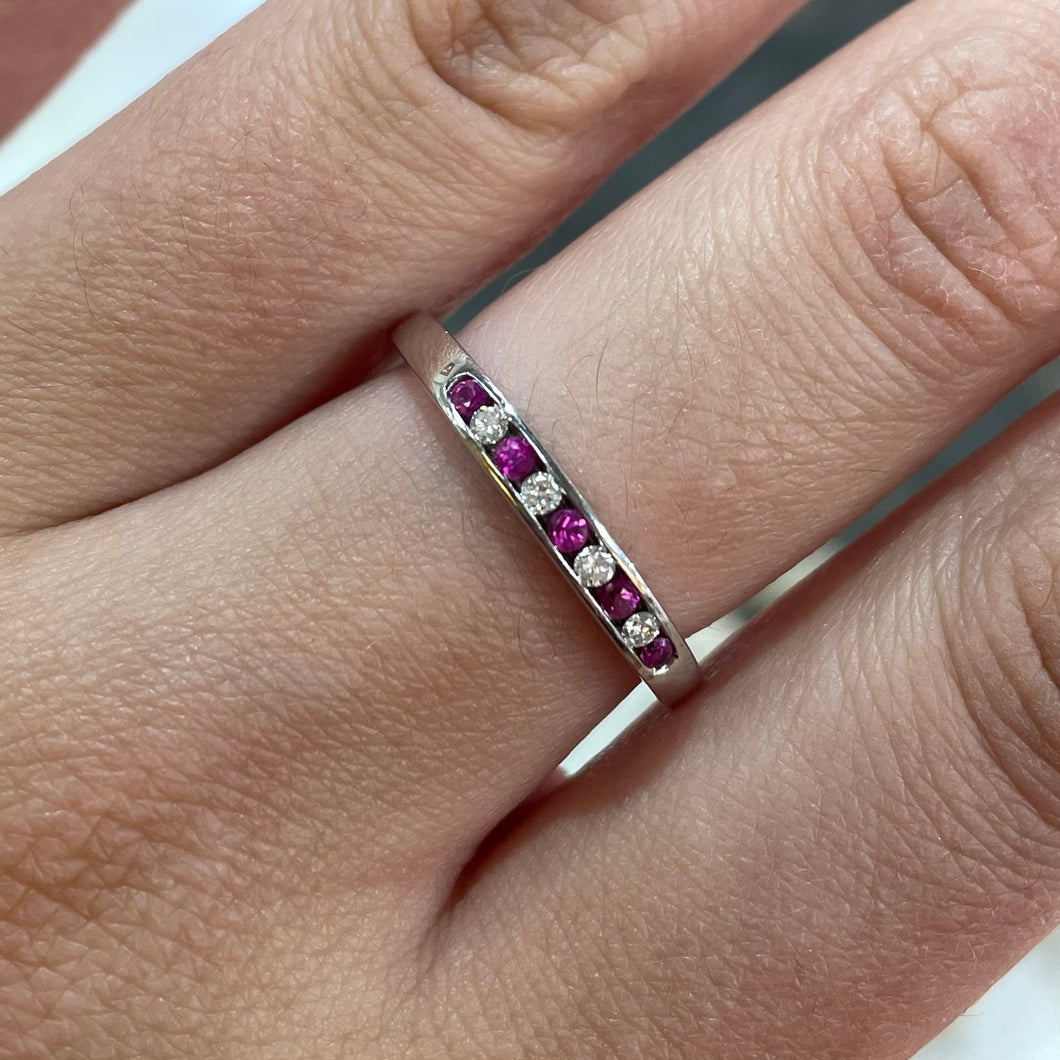Ruby & Diamond Band Ring - Product Code - A160