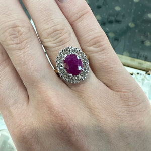 Burma Ruby & One Carat of Diamonds Ring - Product Code - E624