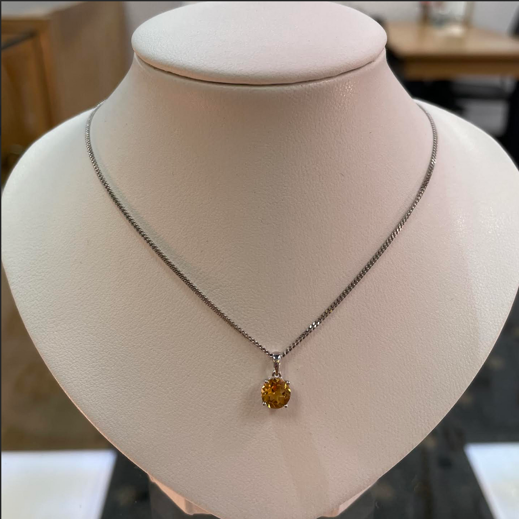 Citrine Pendant & Chain - Product Code - A556