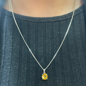 Citrine Pendant & Chain - Product Code - A556