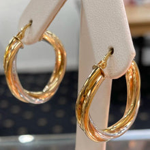 Load image into Gallery viewer, Designer Intertwining Three Colour Earrings - Product Code - VX135
