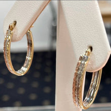 Load image into Gallery viewer, Three Colour Gold Creoles - Product Code - VX860
