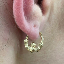 Load image into Gallery viewer, Claddagh Yellow Gold Earrings - Product Code - VX389
