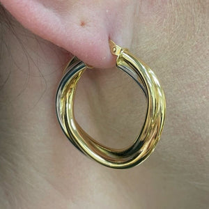 Designer Intertwining Three Colour Earrings - Product Code - VX135