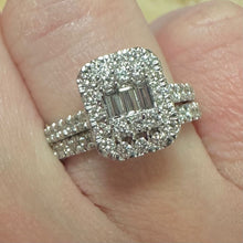 Load image into Gallery viewer, Baguette &amp; Round Diamond Designer Bridal Set - Product Code - G926
