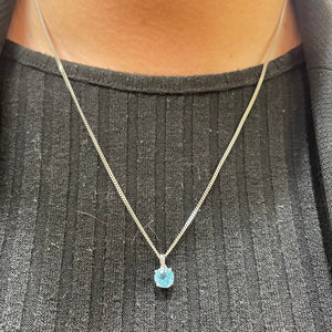 Blue Topaz Pendant & Chain - Product Code - A95