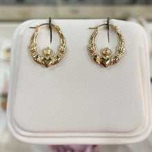 Load image into Gallery viewer, Claddagh Yellow Gold Earrings - Product Code - VX389
