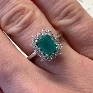 1.10ct Emerald & Diamond Ring - Product Code - G839