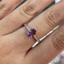 Load image into Gallery viewer, Amethyst &amp; Diamond Ring - Product Code - A892
