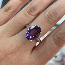 Load image into Gallery viewer, Oval Amethyst &amp; Diamond Ring - Product Code - A3
