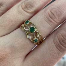 Load image into Gallery viewer, Emerald &amp; Diamond Bubble Ring - Product Code - A136

