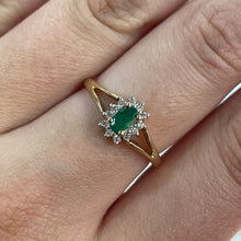 Load image into Gallery viewer, Emerald &amp; Diamond Yellow Gold Ring - Product Code - A312
