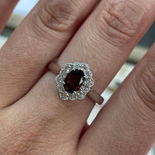 Load image into Gallery viewer, Oval Garnet &amp; Diamond Ring - Product Code - A390
