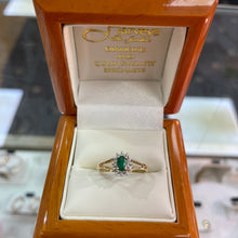 Load image into Gallery viewer, Emerald &amp; Diamond Yellow Gold Ring - Product Code - A312
