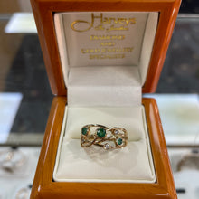 Load image into Gallery viewer, Emerald &amp; Diamond Bubble Ring - Product Code - A136
